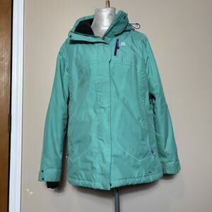 Salomon Womesn Ski Snowboard Jacket Teal Size L AdavancedSkin Dry Hooded